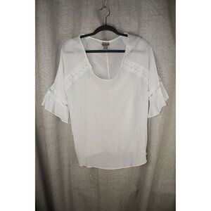 Women's Chico's White Quarter Sleeve Shirt Large